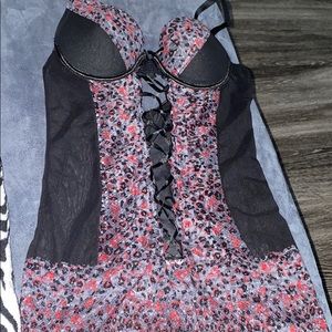 Small lingerie corset with garters attached
